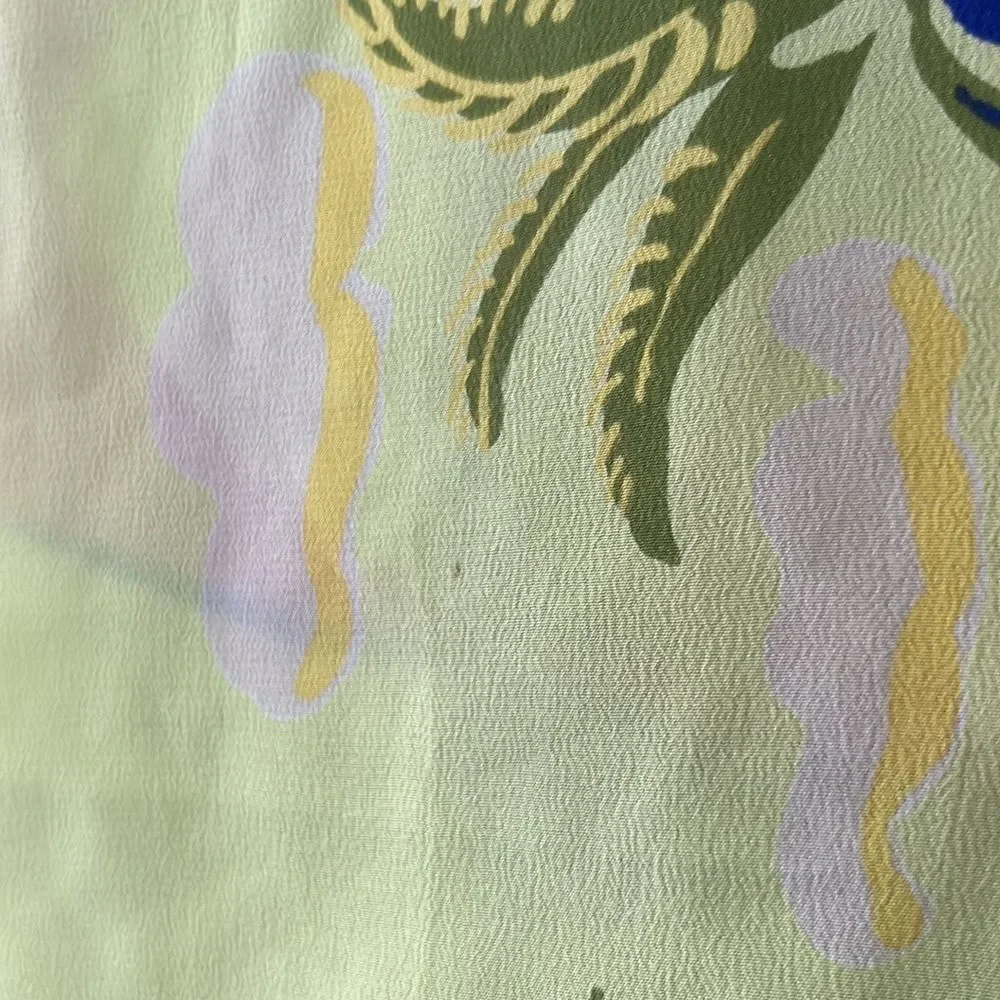 Colorful silk feel scarf tropical